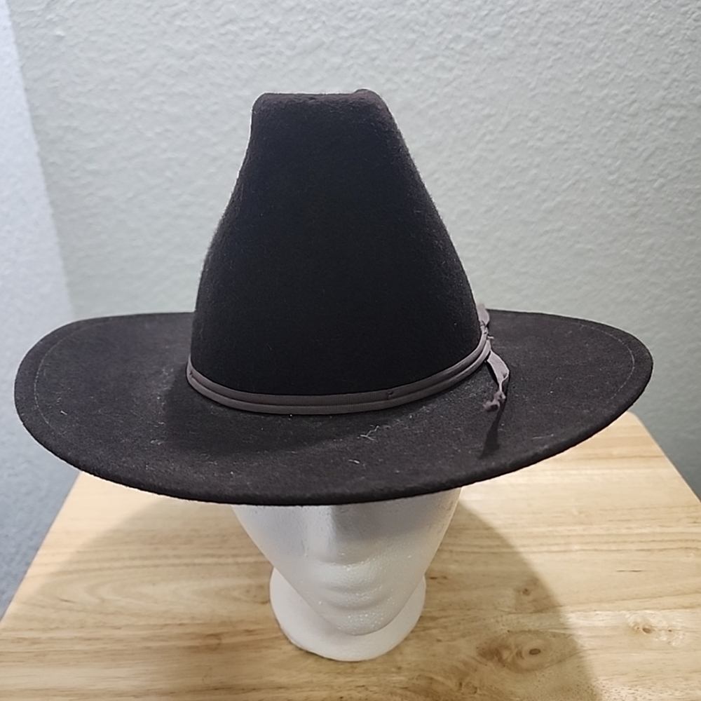 Rockmount Ranch Wear dark brown 100% Wool Cowboy Hat Size Medium Kid Made USA.